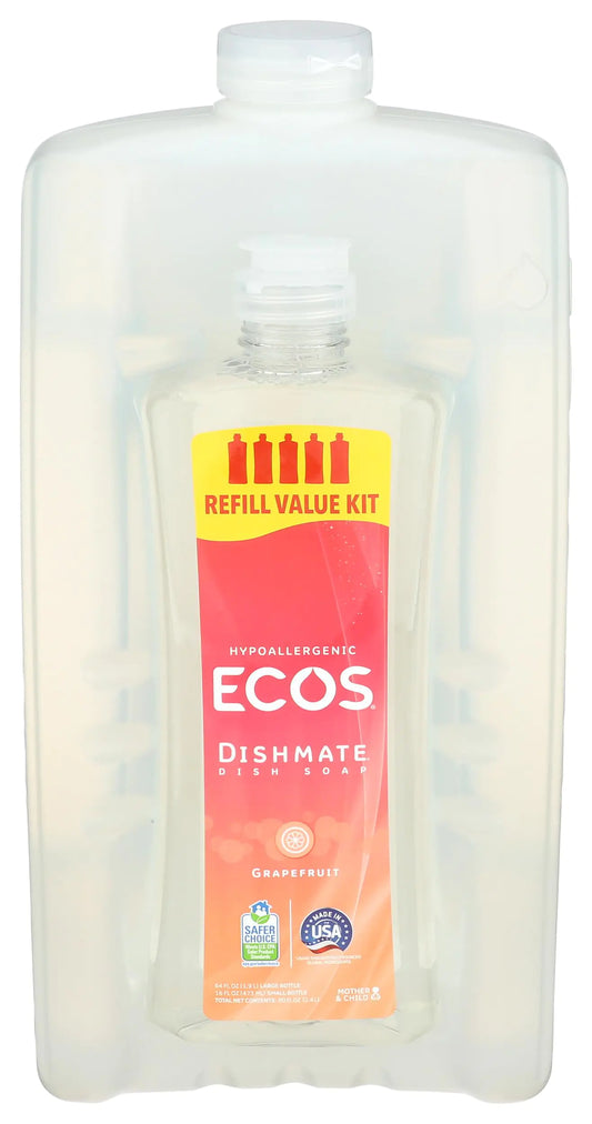 ECOS® Hypoallergenic Dishmate 1 Count Grapefruit Grapefruit Grapefruit 80 oz Bottles by Earth Friendly Products